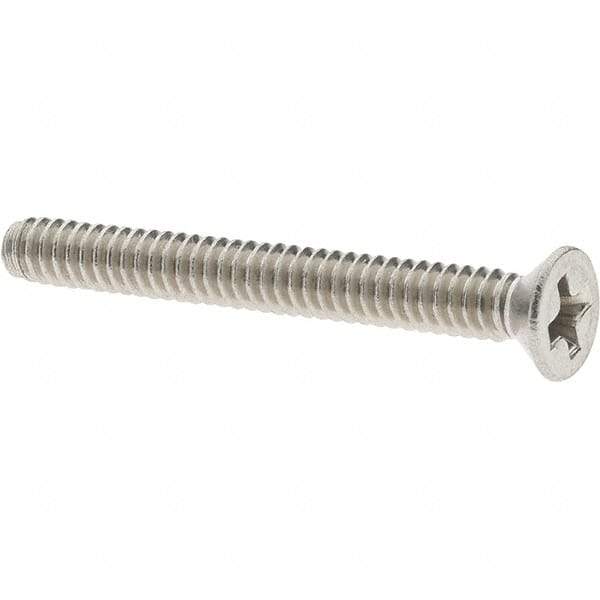 Value Collection - #4-40 UNC, 1" OAL Phillips Drive Machine Screw - Flat Head, Grade 18-8 Stainless Steel, Uncoated, Without Washer - Americas Industrial Supply