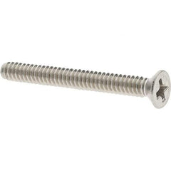 Value Collection - #4-40 UNC, 1" OAL Phillips Drive Machine Screw - Flat Head, Grade 18-8 Stainless Steel, Uncoated, Without Washer - Americas Industrial Supply
