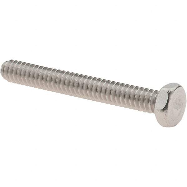Value Collection - #10-24 UNC, 1-1/2" Length Under Head Hex Drive Machine Screw - Hex Head, Grade 18-8 Stainless Steel, Uncoated, Without Washer - Americas Industrial Supply