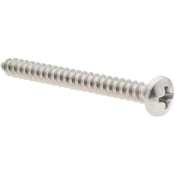 Value Collection - #8 Pan Head Phillips Sheet Metal Screw - Stainless Steel, 1-3/4" Length Under Head, Grade 18-8 - Americas Industrial Supply