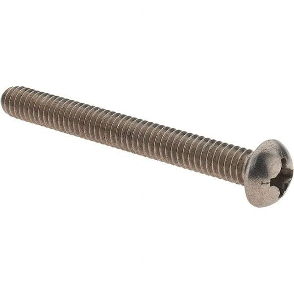 Value Collection - #12-24 UNC, 2" Length Under Head Phillips Drive Machine Screw - Round Head, Grade 18-8 Stainless Steel, Uncoated, Without Washer - Americas Industrial Supply