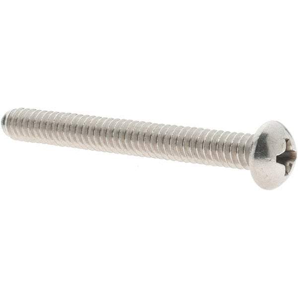 Value Collection - #10-24 UNC, 1-3/4" Length Under Head Phillips Drive Machine Screw - Round Head, Grade 18-8 Stainless Steel, Uncoated, Without Washer - Americas Industrial Supply