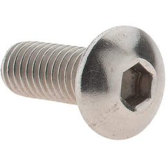 Value Collection - M5x0.80 Metric Coarse Hex Socket Drive, Button Screw - Grade 18-8 & Austenitic A2 Stainless Steel, Uncoated, Fully Threaded, 12mm Length Under Head - Americas Industrial Supply