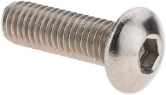 Value Collection - M5x0.80 Metric Coarse Hex Socket Drive, Button Screw - Grade 18-8 Stainless Steel, Fully Threaded, 16mm Length Under Head - Americas Industrial Supply