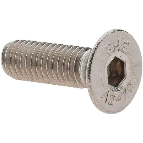 Value Collection - M5x0.80 Metric Coarse Hex Socket Drive, 90° Flat Screw - Grade 18-8 Stainless Steel, Fully Threaded, 16mm OAL - Americas Industrial Supply