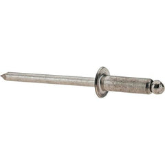 Value Collection - Size 56 Dome Head Stainless Steel Open End Blind Rivet - Stainless Steel Mandrel, 0.251" to 3/8" Grip, 0.312" Head Diam, 0.16" to 0.164" Hole Diam, 0.55" Length Under Head, 5/32" Body Diam - Americas Industrial Supply