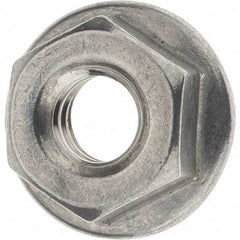 Value Collection - 1/4-20, 19/32" Flange Diam, Serrated Flange Nut - Grade 18-8 Stainless Steel, 0.236" Flange Height - Americas Industrial Supply