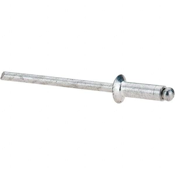 Value Collection - Size 44 Countersunk Head Aluminum Open End Blind Rivet - Aluminum Mandrel, 0.188" to 1/4" Grip, 0.22" Head Diam, 0.129" to 0.133" Hole Diam, 0.4" Length Under Head, 1/8" Body Diam - Americas Industrial Supply