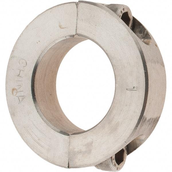 Value Collection - 1" Bore, Stainless Steel, Two Piece Shaft Collar - 1-3/4" Outside Diam, 1/2" Wide - Americas Industrial Supply