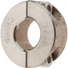 Value Collection - 7/16" Bore, Stainless Steel, Two Piece Shaft Collar - 15/16" Outside Diam, 3/8" Wide - Americas Industrial Supply