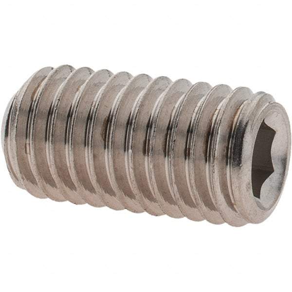 Value Collection - 1/2-13 UNC, 1" OAL, Cup Point Set Screw - Grade 18-8 Stainless Steel, 1/4" Key - Americas Industrial Supply