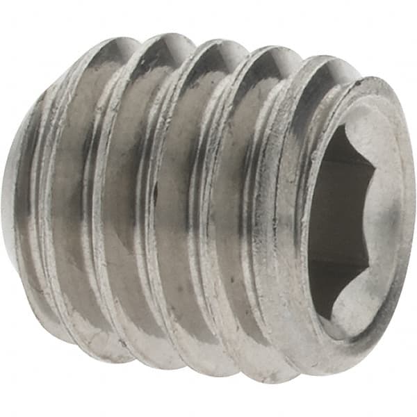 Value Collection - 3/8-16 UNC, 3/8" OAL, Cup Point Set Screw - Grade 18-8 Stainless Steel, 3/16" Key - Americas Industrial Supply