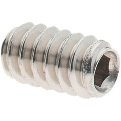 Value Collection - #6-32 UNC, 1/4" OAL, Cup Point Set Screw - Grade 18-8 Stainless Steel, 1/16" Key - Americas Industrial Supply