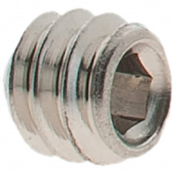Value Collection - #6-32 UNC, 1/8" OAL, Cup Point Set Screw - Grade 18-8 Stainless Steel, 1/16" Key - Americas Industrial Supply