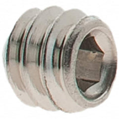 Value Collection - #6-32 UNC, 1/8" OAL, Cup Point Set Screw - Grade 18-8 Stainless Steel, 1/16" Key - Americas Industrial Supply