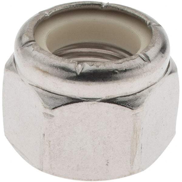 Value Collection - 1/2-20 UNF 18-8 Hex Lock Nut with Nylon Insert - 3/4" Width Across Flats, 19/32" High, Uncoated - Americas Industrial Supply