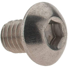 Value Collection - #10-32 UNF Hex Socket Drive, Button Screw - Grade 18-8 Stainless Steel, 1/4" Length Under Head - Americas Industrial Supply