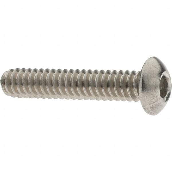 Value Collection - #10-24 UNC Hex Socket Drive, Button Screw - Grade 18-8 Stainless Steel, 1" Length Under Head - Americas Industrial Supply