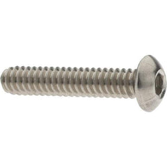 Value Collection - #10-24 UNC Hex Socket Drive, Button Screw - Grade 18-8 Stainless Steel, 1" Length Under Head - Americas Industrial Supply
