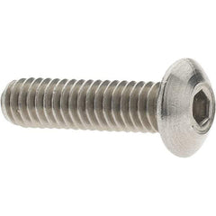 Value Collection - #8-32 UNC Hex Socket Drive, Button Screw - Grade 18-8 Stainless Steel, 5/8" Length Under Head - Americas Industrial Supply