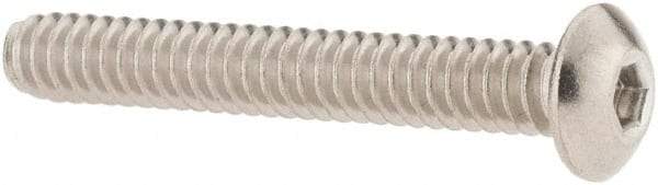 Value Collection - #6-32 UNC Hex Socket Drive, Button Screw - Grade 18.8 Stainless Steel, Fully Threaded, 1" Length Under Head - Americas Industrial Supply