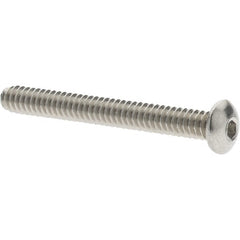 Value Collection - #4-40 UNC Hex Socket Drive, Button Screw - Grade 18.8 Stainless Steel, Fully Threaded, 1" Length Under Head - Americas Industrial Supply