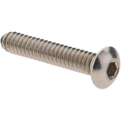 Made in USA - #4-40 UNC Hex Socket Drive, Button Screw - Grade 18.8 Stainless Steel, Fully Threaded, 5/8" Length Under Head - Americas Industrial Supply