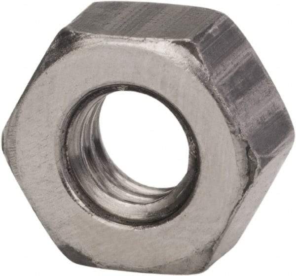 Made in USA - 5/16-18 UNC Steel Right Hand Hex Nut - 1/2" Across Flats, 0.273" High, Zinc Clear Finish - Americas Industrial Supply