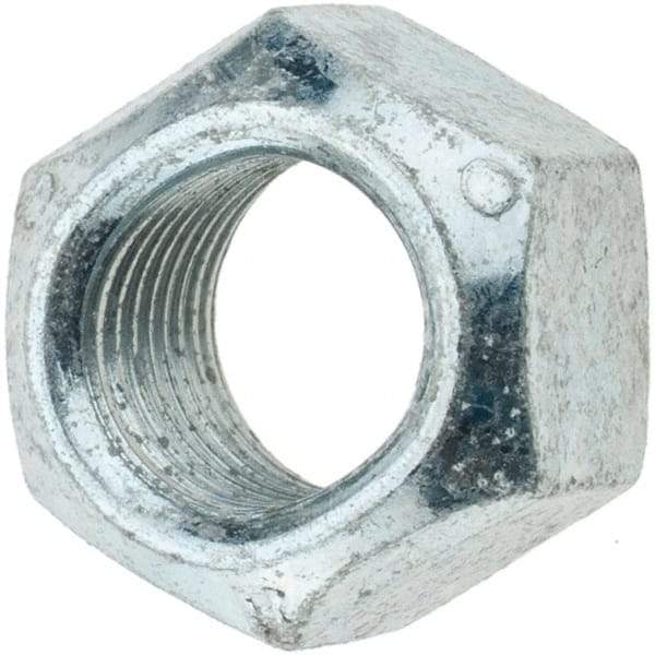 Value Collection - 1/2-20 UNF Grade B Hex Lock Nut with Distorted Thread - 3/4" Width Across Flats, Zinc and Wax Plated Finish - Americas Industrial Supply