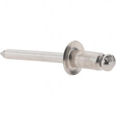 Value Collection - Size 84 Dome Head Stainless Steel Open End Blind Rivet - Stainless Steel Mandrel, 0.062" to 1/4" Grip, 1/2" Head Diam, 0.257" to 0.261" Hole Diam, 1/2" Length Under Head, 1/4" Body Diam - Americas Industrial Supply