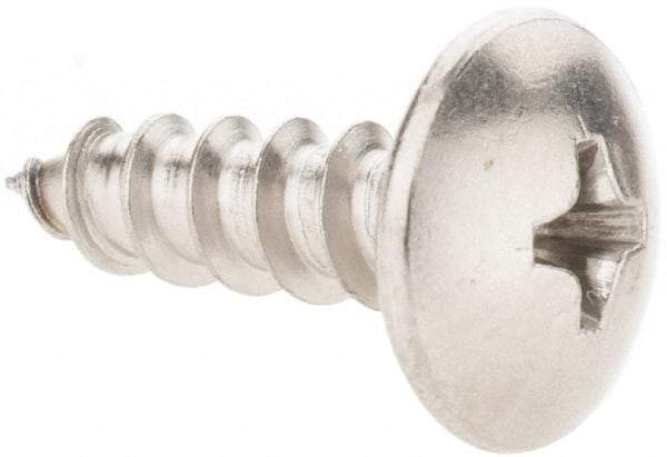 Value Collection - #10 Truss Head Phillips Sheet Metal Screw - Stainless Steel, 5/8" Length Under Head, Grade 18-8 - Americas Industrial Supply