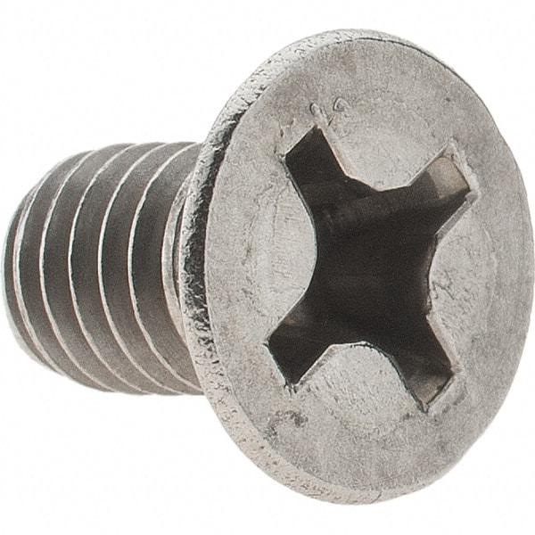 Value Collection - M6x1.00 Metric Coarse, 10mm OAL Phillips Drive Machine Screw - Flat Head, Grade 18-8 Stainless Steel, Uncoated, Without Washer - Americas Industrial Supply