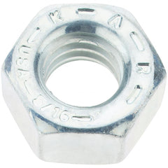 Value Collection - 5/16-18 UNC Steel Right Hand Hex Nut - 1/2" Across Flats, 17/64" High, Zinc Yellow Dichromate Finish - Americas Industrial Supply