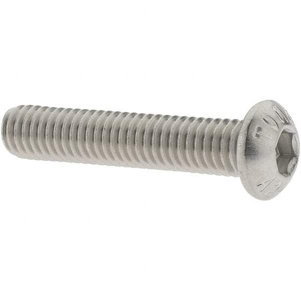 Value Collection - M6x1.00 Metric Coarse Hex Socket Drive, Button Screw - Grade 18-8 & Austenitic A2 Stainless Steel, Uncoated, Partially Threaded, 30mm Length Under Head - Americas Industrial Supply