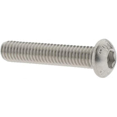 Value Collection - M6x1.00 Metric Coarse Hex Socket Drive, Button Screw - Grade 18-8 & Austenitic A2 Stainless Steel, Uncoated, Partially Threaded, 30mm Length Under Head - Americas Industrial Supply