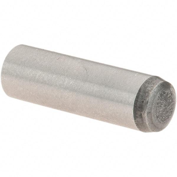 Value Collection - 6mm Diam x 20mm Pin Length Grade 8 Alloy Steel Precision Dowel Pin - Bright Finish, 1 Rounded End - Americas Industrial Supply