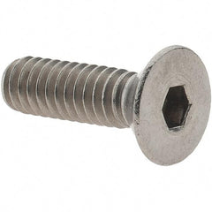 Value Collection - 1/4-20 UNC Hex Socket Drive, 82° Flat Screw - Grade 18.8 Stainless Steel, Fully Threaded, 7/8" OAL - Americas Industrial Supply