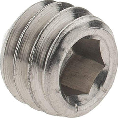 Made in USA - 5/16-18 UNC, 1/4" OAL, Cup Point Set Screw - Grade 316 Stainless Steel, 3/32" Key - Americas Industrial Supply