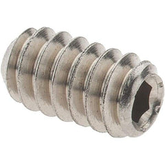 Value Collection - #6-32 UNC, 1/4" OAL, Cup Point Set Screw - Grade 316 Stainless Steel, 1/16" Key - Americas Industrial Supply