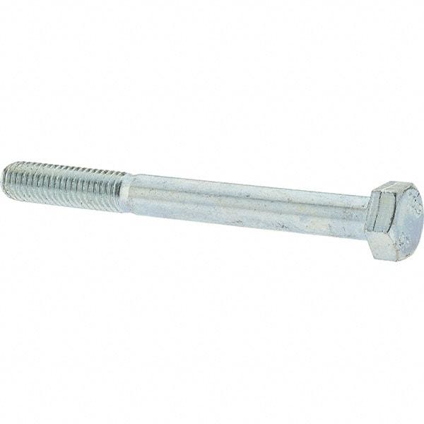 Value Collection - M5x0.80mm Metric Coarse, 50mm Long Hex Head Cap Screw - Partially Threaded, Grade 10.9 Steel, Zinc-Plated Finish, 8mm Hex - Americas Industrial Supply