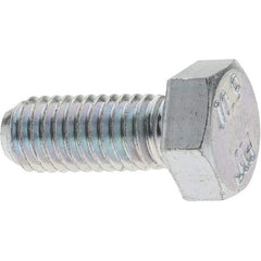 Value Collection - M5x0.80mm Metric Coarse, 12mm Long Hex Head Cap Screw - Fully Threaded, Grade 10.9 Steel, Zinc-Plated Finish, 8mm Hex - Americas Industrial Supply