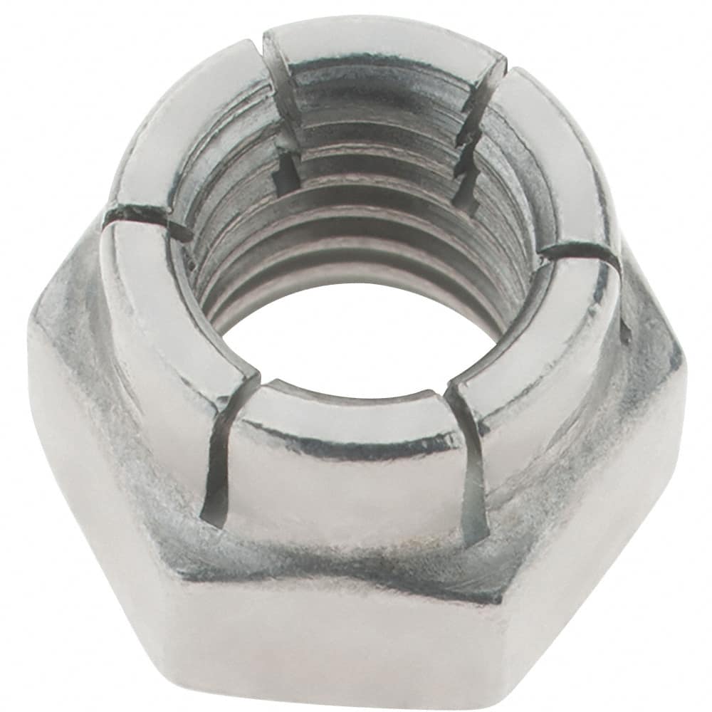 Value Collection - 3/8-16 UNC 18-8 Hex Lock Nut with Expanding Flex Top - Uncoated, Meets Military Specifications - Americas Industrial Supply