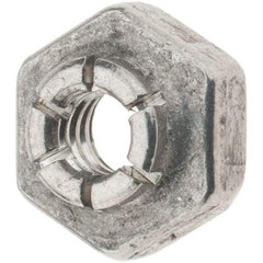 Value Collection - #6-32 UNJC 18-8 Hex Lock Nut with Expanding Flex Top - 5/16" Width Across Flats, 3/16" High, Uncoated, Meets Military Specifications - Americas Industrial Supply