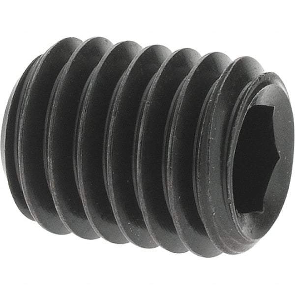 Value Collection - M8x1.25 Metric Coarse, 10mm OAL, Cup Point Set Screw - Grade 14.9 (45H) Alloy Steel, 4mm Key - Americas Industrial Supply