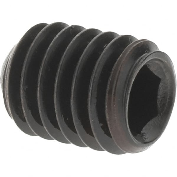Value Collection - M6x1.00 Metric Coarse, 8mm OAL, Cup Point Set Screw - Grade 14.9 (45H) Alloy Steel, 3mm Key - Americas Industrial Supply