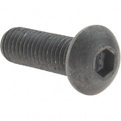 Value Collection - M10x1.50 Metric Coarse Hex Socket Drive, Button Screw - Grade 12.9 Alloy Steel, Black Oxide Finish, Fully Threaded, 30mm Length Under Head - Americas Industrial Supply