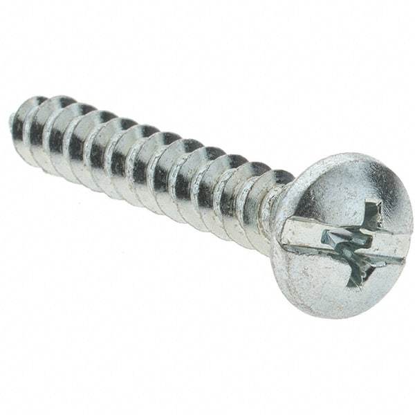Value Collection - #10 Pan Head Slotted Phillips Sheet Metal Screw - Steel, 1-1/4" Length Under Head, Grade 2 - Americas Industrial Supply