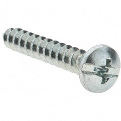Value Collection - #10 Pan Head Slotted Phillips Sheet Metal Screw - Steel, 1-1/4" Length Under Head, Grade 2 - Americas Industrial Supply