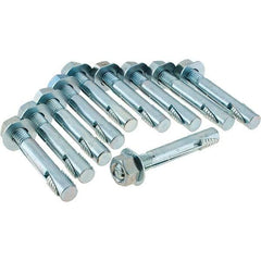 Value Collection - 1/2" Diam, 3-1/2" OAL, Wedge Expansion Concrete Anchor - Steel, Zinc-Plated Finish, Hex Head - Americas Industrial Supply