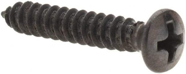 Value Collection - #8 Oval Head Phillips Sheet Metal Screw - Steel, 1" OAL, Grade 2 - Americas Industrial Supply